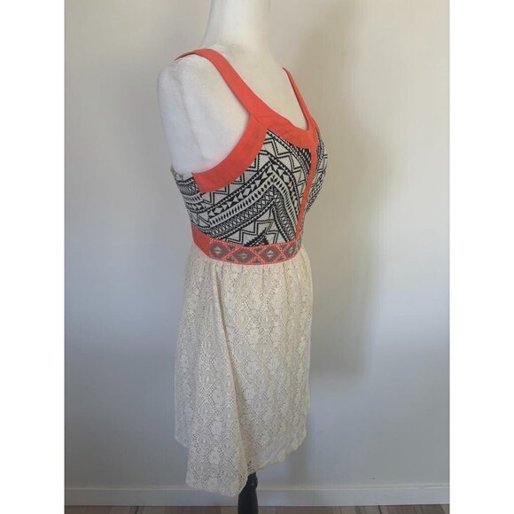 Flying Tomato Cream and Orange Sundress Sleeveless Mini - Picture 4 of 7